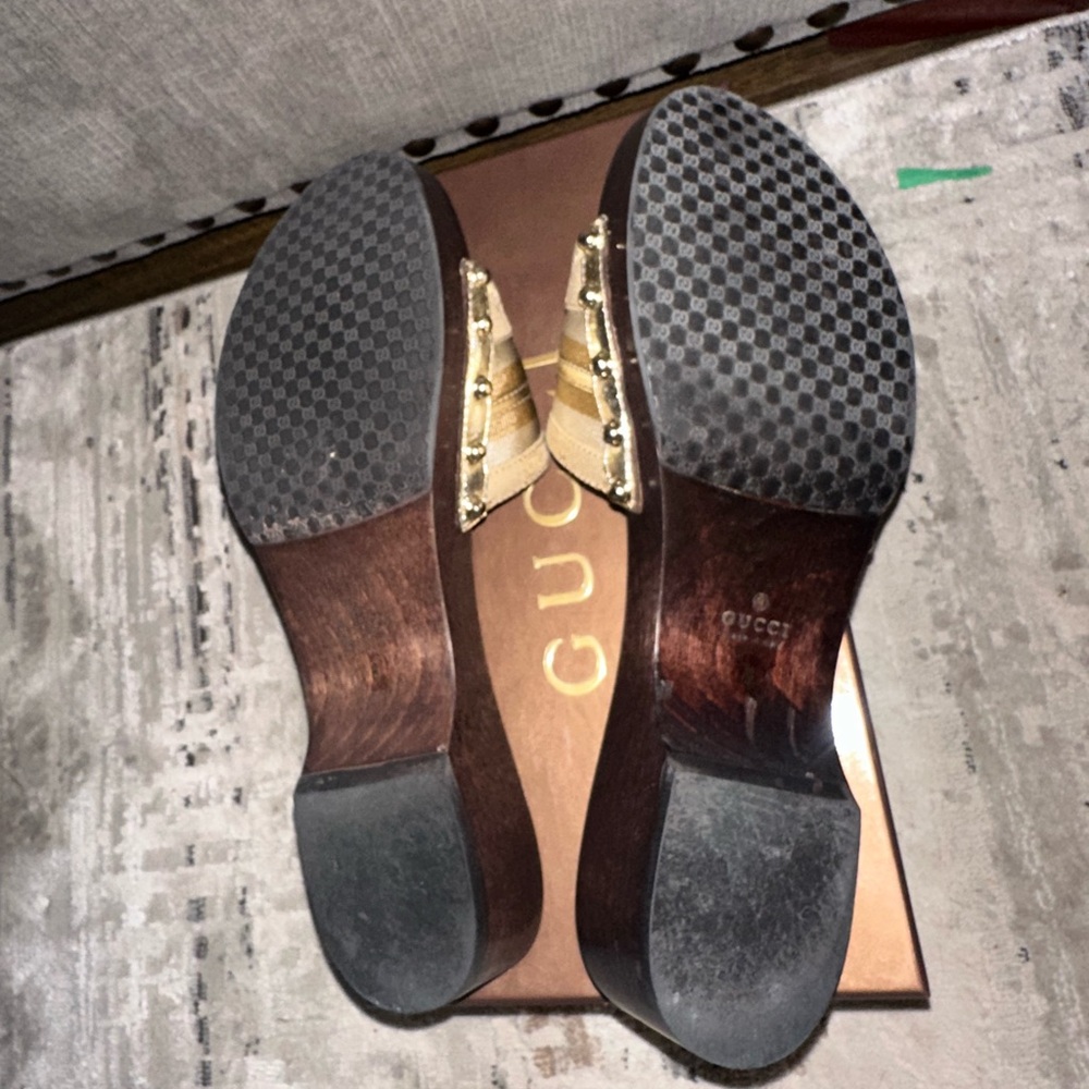 Gucci Vintage Wood Clog Slides BRAND NEW - Picture 3 of 6